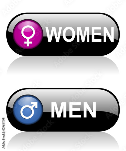 women men gender black web banner 3d rendering icon