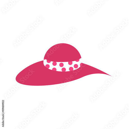 Summer woman's hat, vector illustration