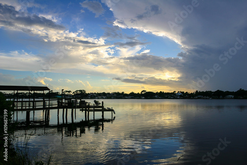 Sunset over the Bayou, Tarpon Springs, Pinellas County, Near St. Petersburg, Florida © Stephen