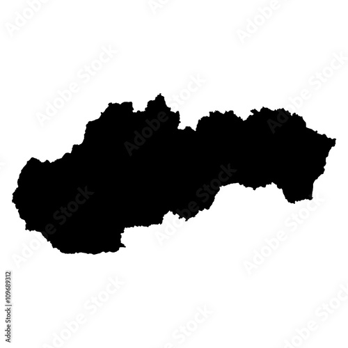 Obraz na plátně Slovakia black map on white background vector