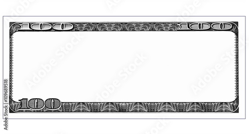 100 Dollar Bill Front with copyspace, isolated for design