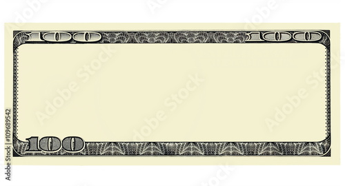 100 Dollar Bill Front with copyspace, isolated for design