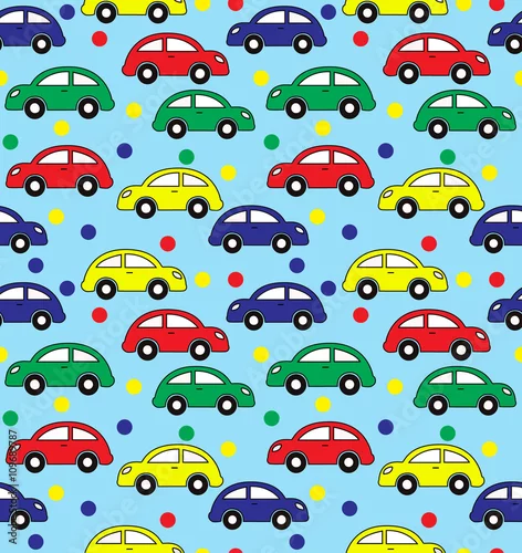 Obraz Jednolity wzór transportu dla dzieci, do pakowania, chusteczki