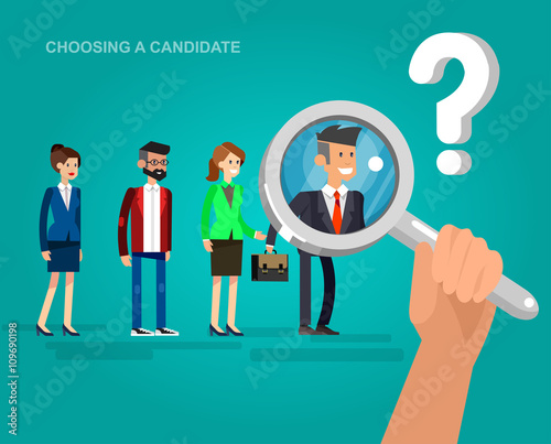 Hiring process concept with candidate selection 