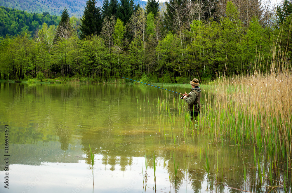 Fisherman in action