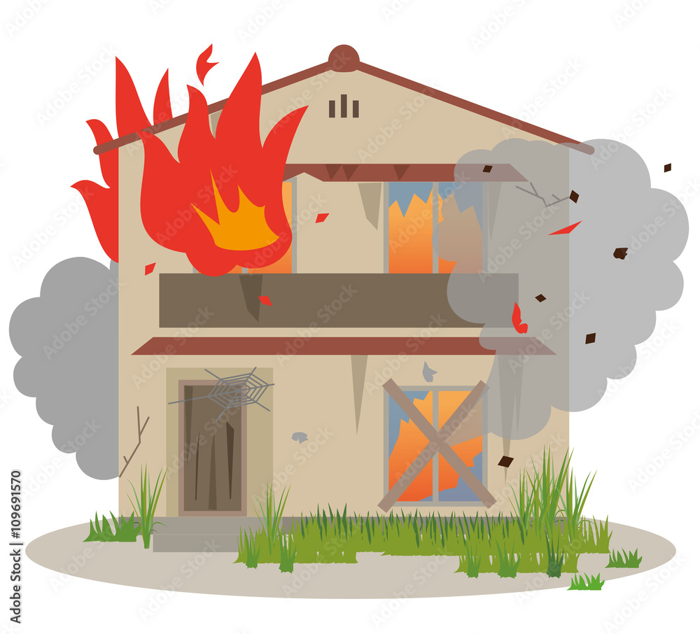 火事 空き家 Stock イラスト Adobe Stock