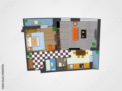 apartment plan top view