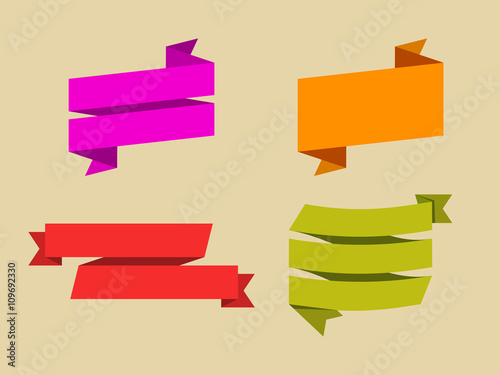 vector set of flat ribbons