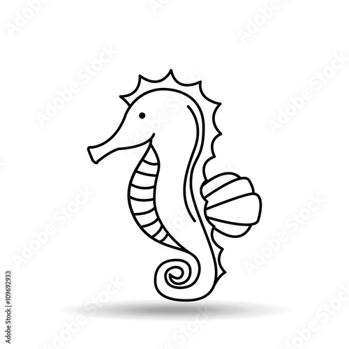 sea animal flat icon design 