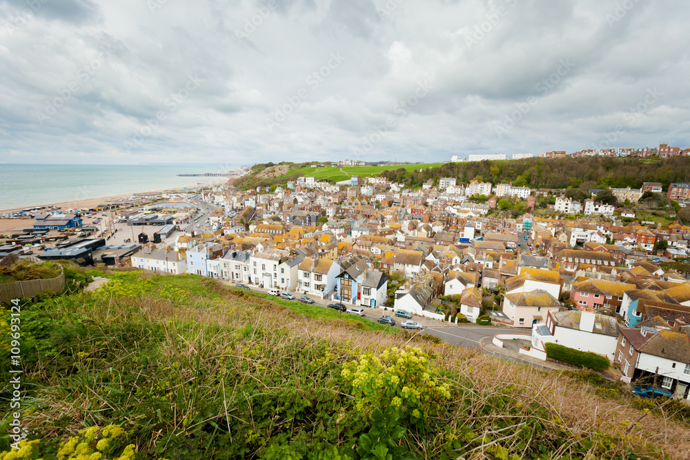 Beautiful Hastings cityscape in England