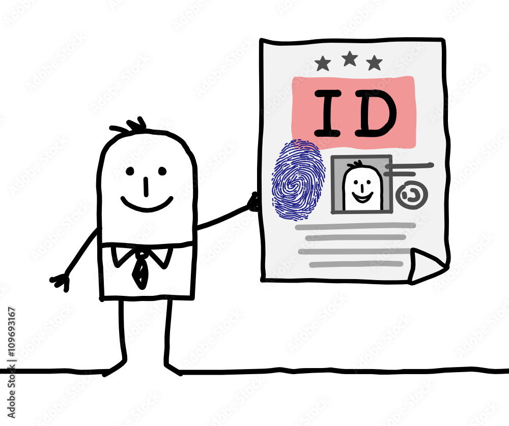 Naklejka premium cartoon character - identity card