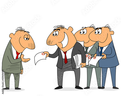 Businessman with contracts