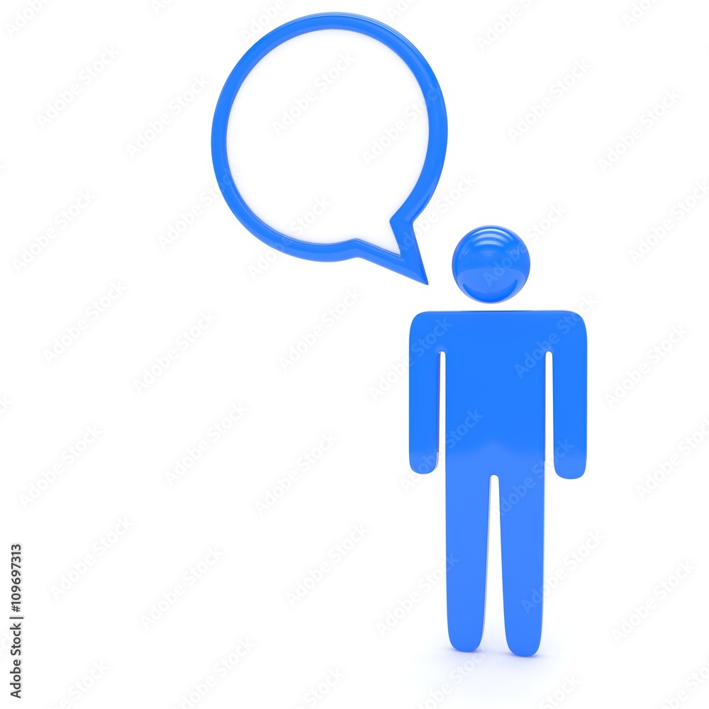 3d man with talk bubbles isolated over a white background. 3d rendering. 3d man with talk bubbles isolated over a white background. 3d rendering.