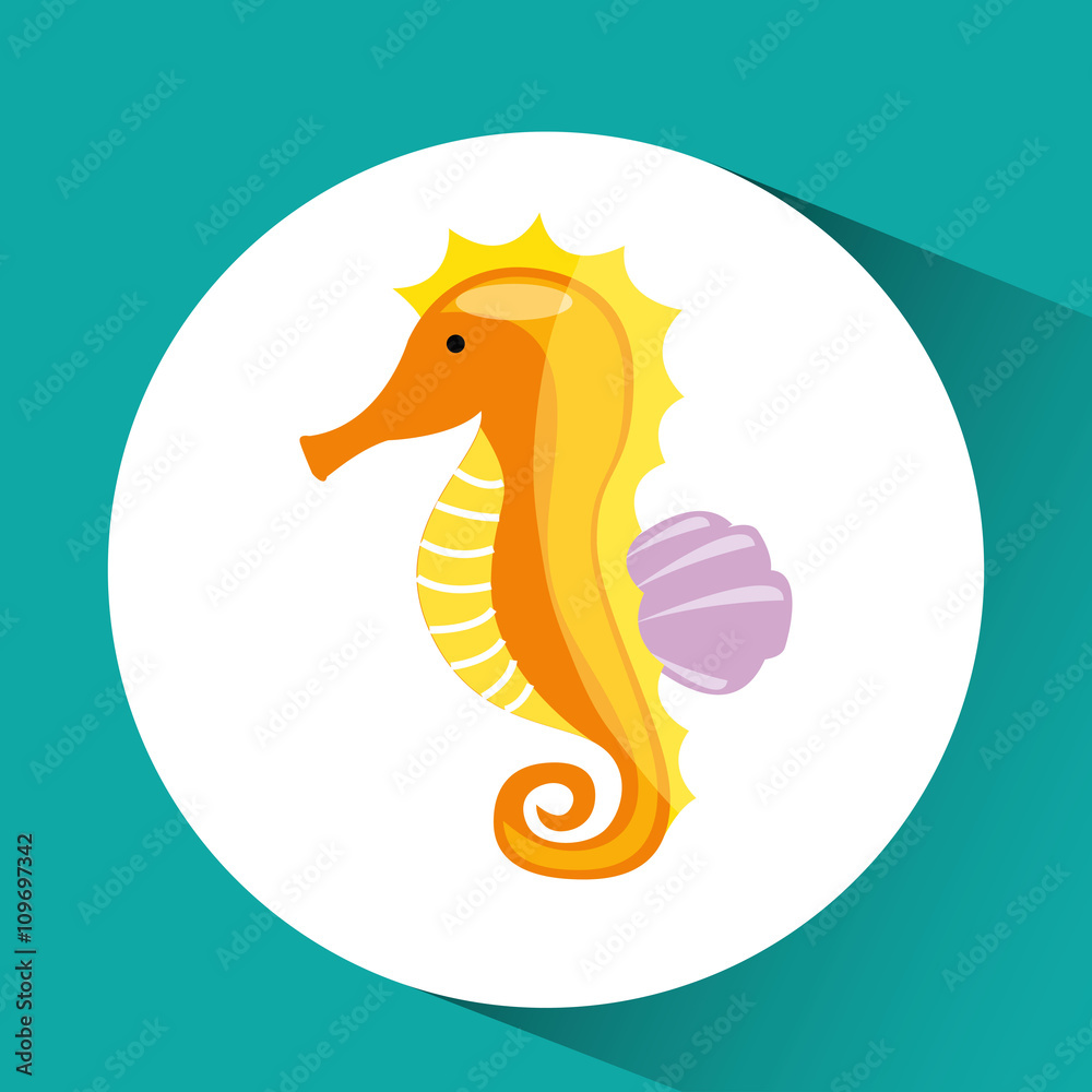 Obraz premium sea animal flat icon design