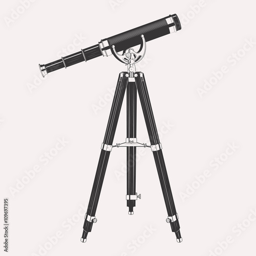 Telescope spyglass illustration