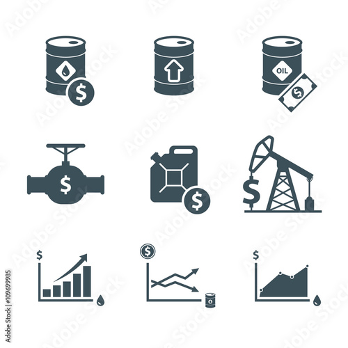 oil price icon set