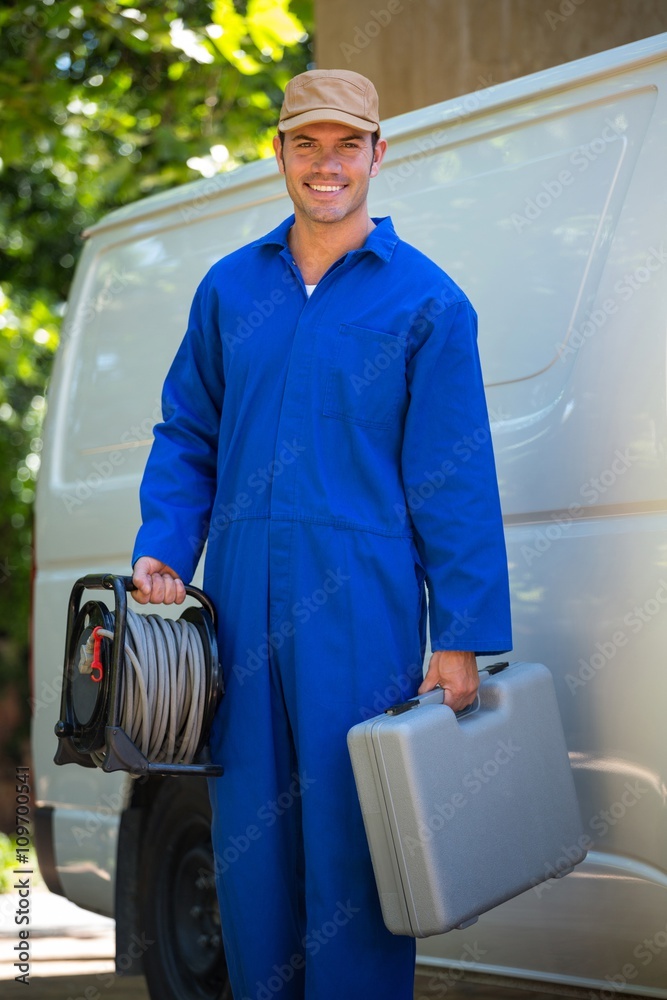 Mechanic with a tool box Mechanic with a tool box
