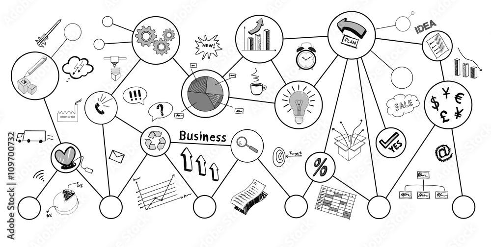 Business doodle, business sketch