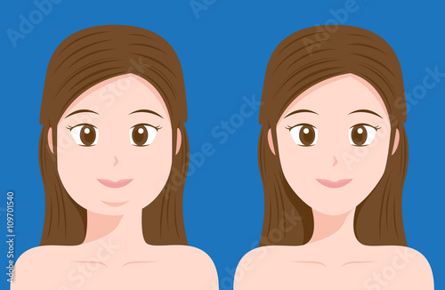 fat and thin women vector