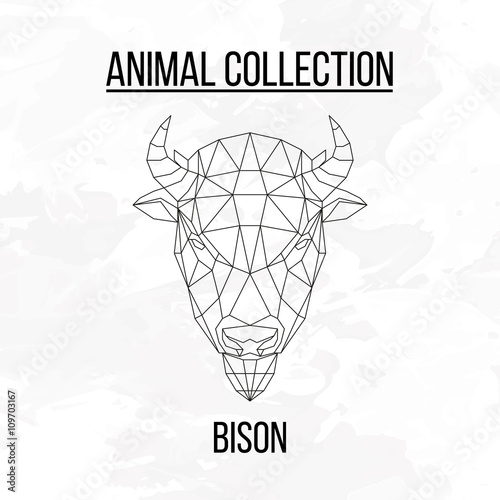 Geometric bison head
