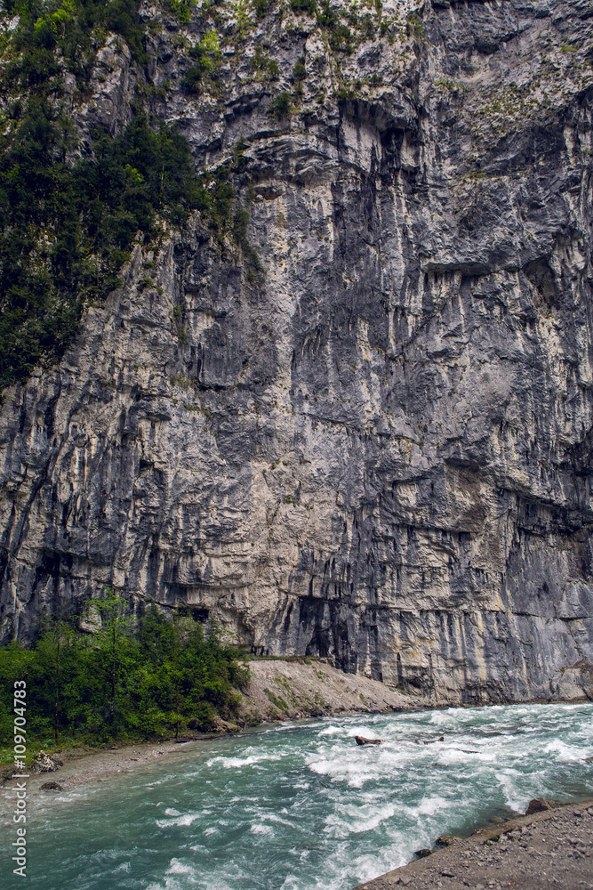 rapid mountain river in Abkhazia