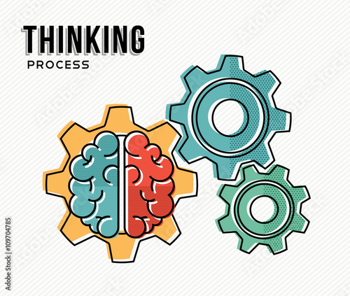 Thinking process modern business concept design