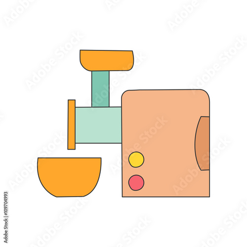 Vector cartoon kitchen meat grinder