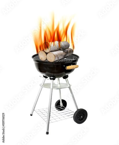 Kugelgrill mit Grillfeuer
