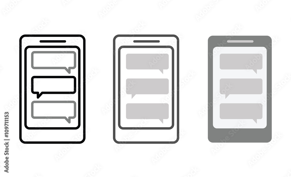 Messenger. Speech bubbles. Phone chat Messenger. Speech bubbles. Phone chat