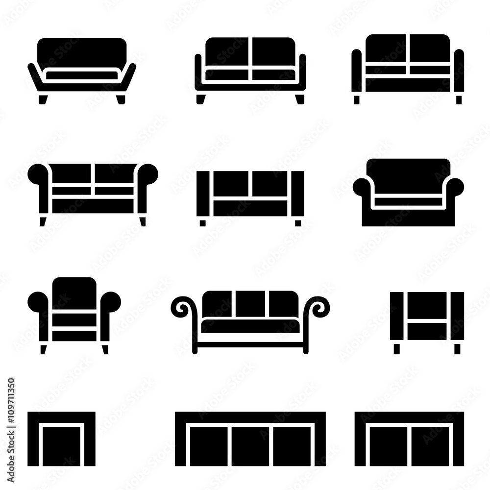 Sofa icon set Sofa icon set
