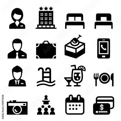 Hotel icon set