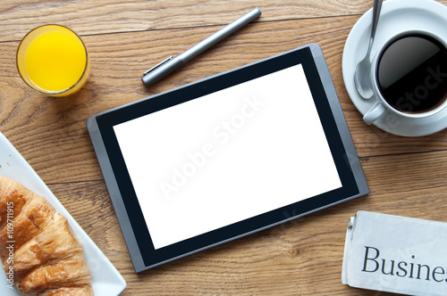 Business breakfast background