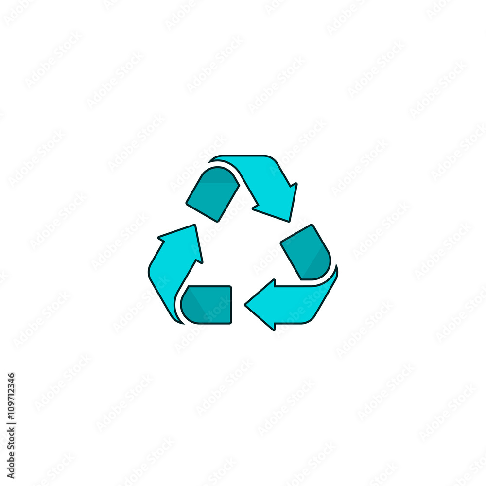 Obraz premium Recycling symbol vector logo isolated on white background, recycle sign icon,