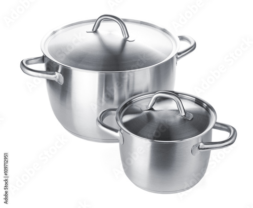 Two stainless steel pots