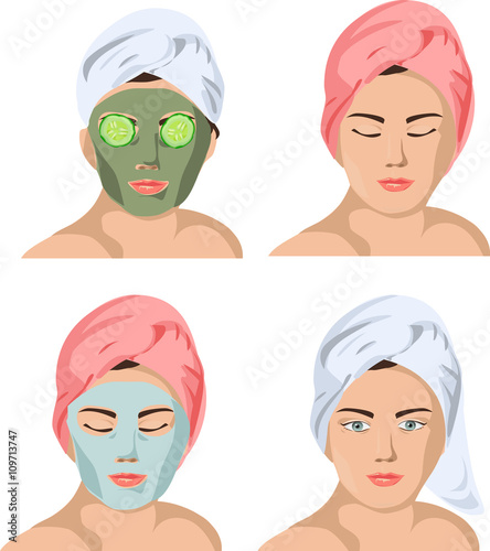 set of icons with the image of Spa treatments