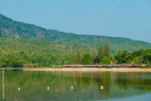 View of Huay Tueng Tao lake in Chiangmai province photo