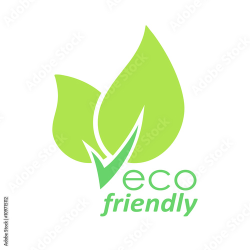 Eco friendly green leaves logo. Vector illustration