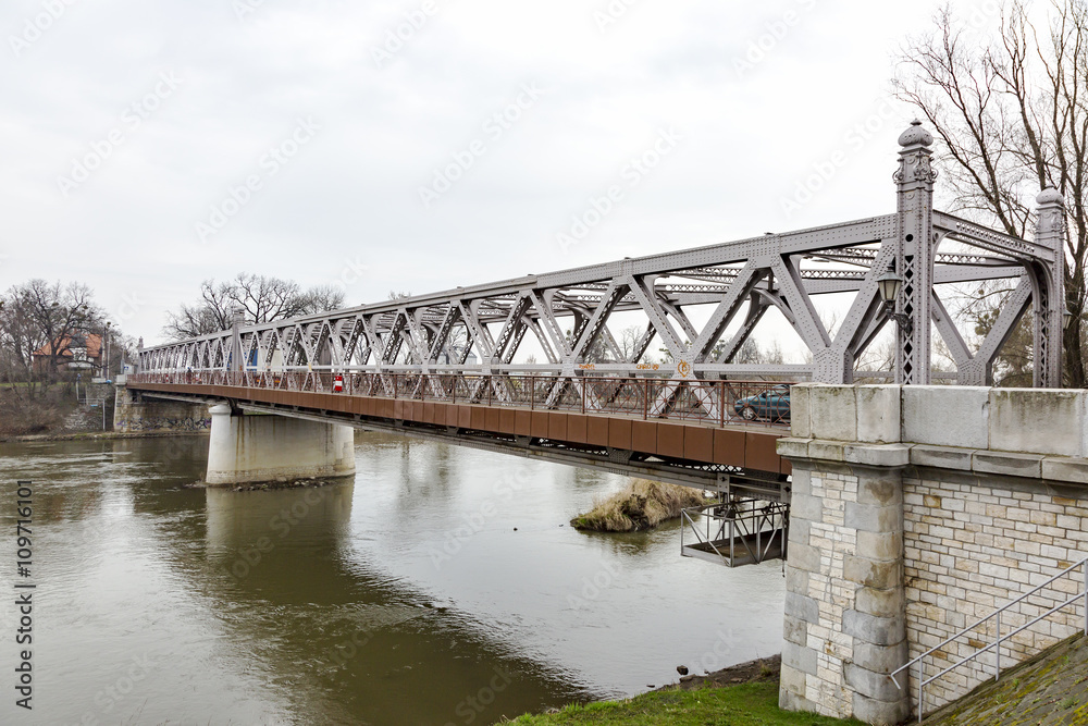 Bridge over the Oder in Brzeg, Poland