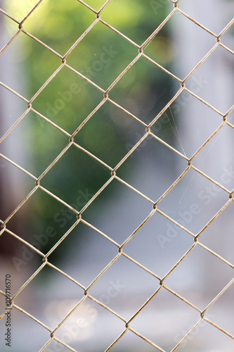 Background of the metal mesh fence