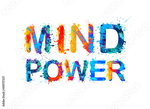 Mind power. Watercolor splash paint