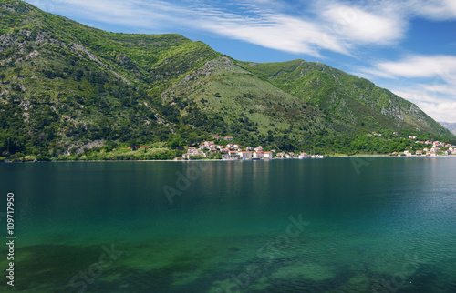 Fototapeta Naklejka Na Ścianę i Meble -  Panorama of Boka Bay in Montenegro