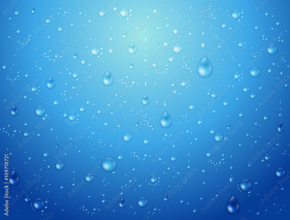 Water drops background vector illustration.