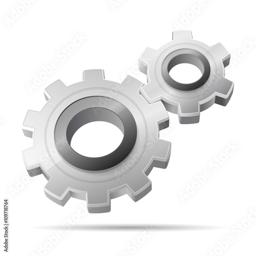 Two gears vector illustration