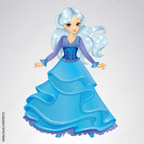 Snow Queen In Blue Dress