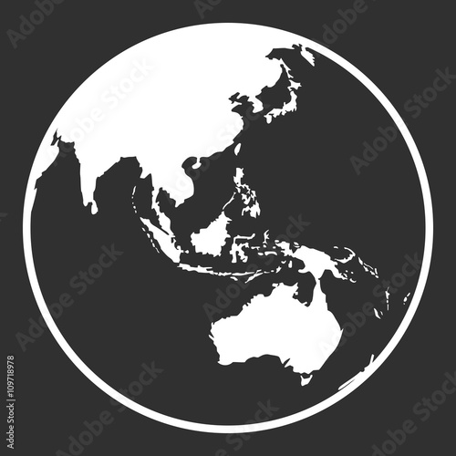 Canvas Print Globe earth vector icon.