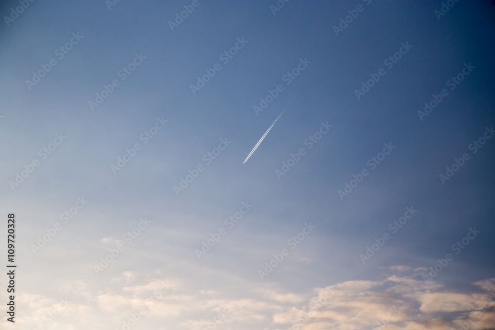 trace of the aircraft in the sky trace of the aircraft in the sky