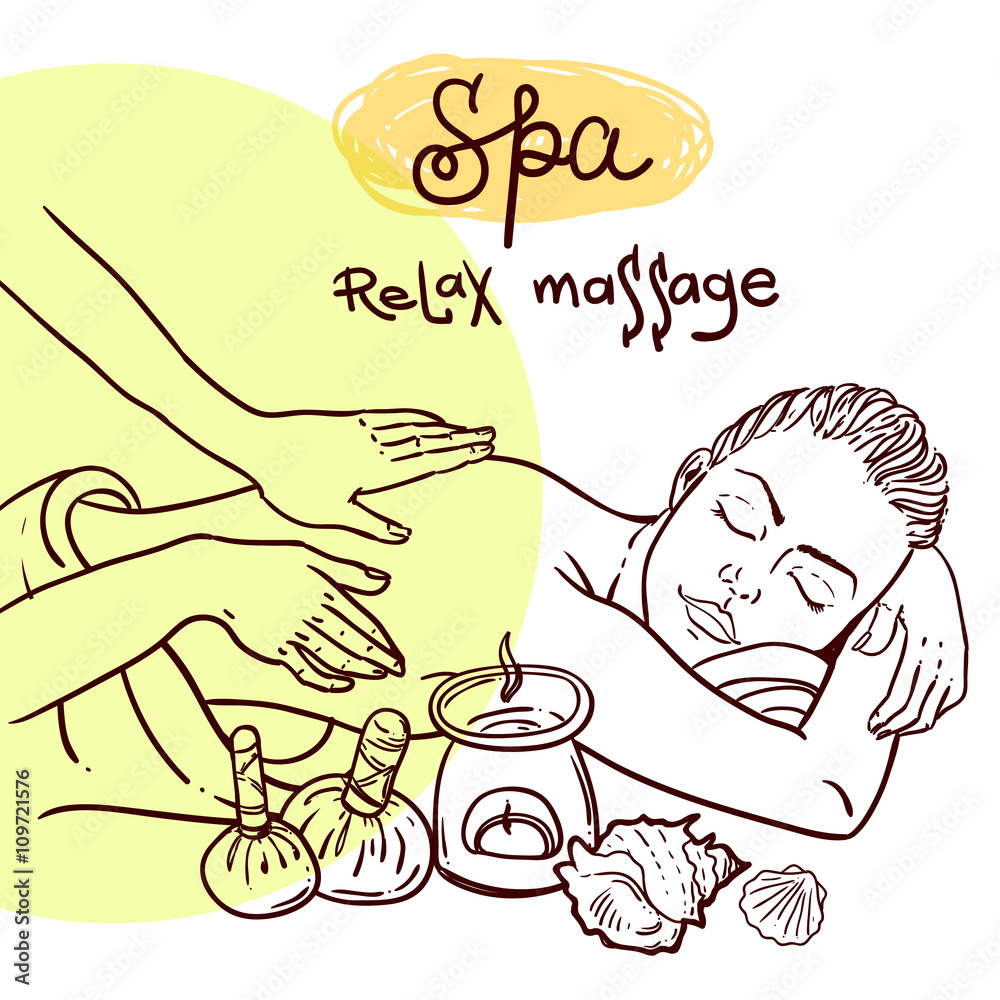 Fototapeta premium hand drawn illustration massage