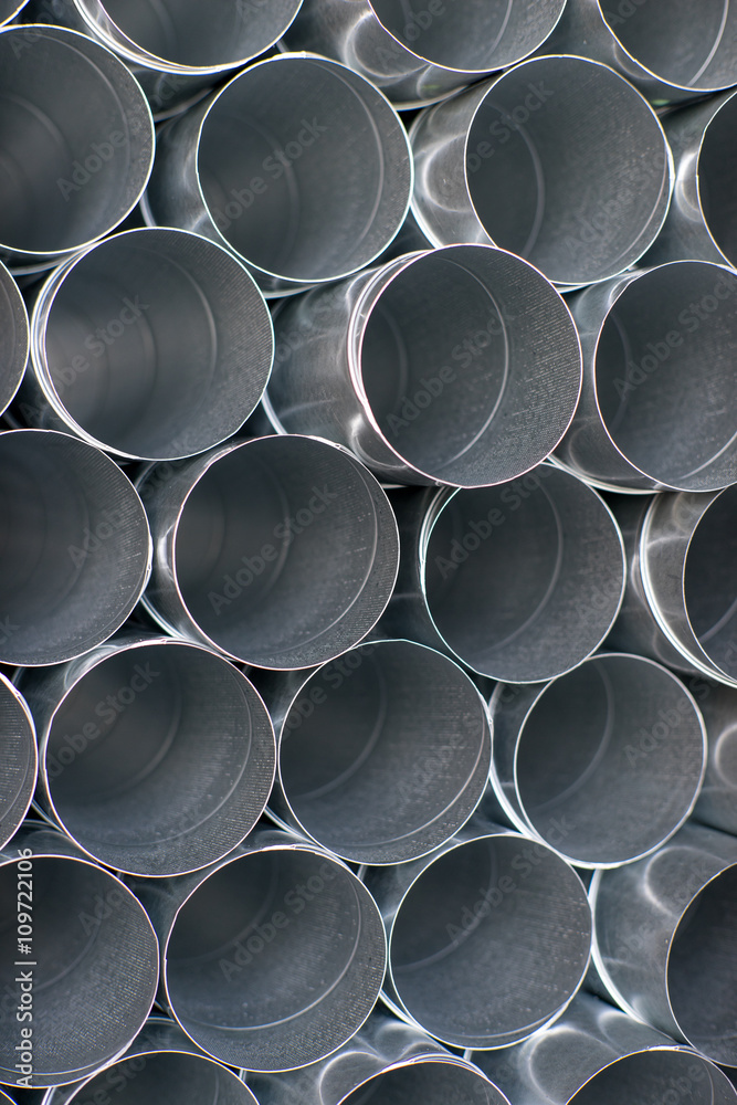 Ventilation metal pipes. Galvanized iron pipes. Ventilation metal pipes. Galvanized iron pipes.