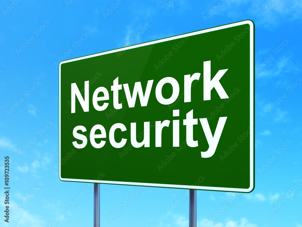 Security concept: Network Security on road sign background Security concept: Network Security on road sign background