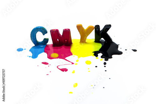 multi-colored CMYK capital letters photo